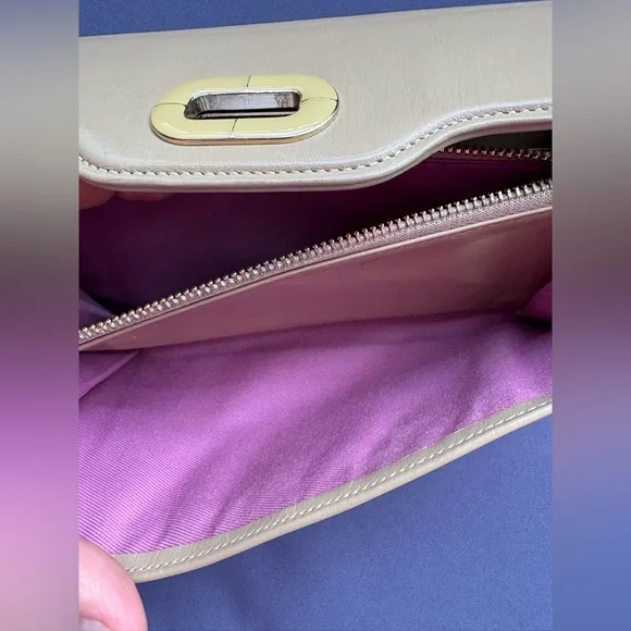 Low start Vintage BVLGARI Isabella Rossellini Beige Leather ZipAround LongWallet - Picture 4 of 15